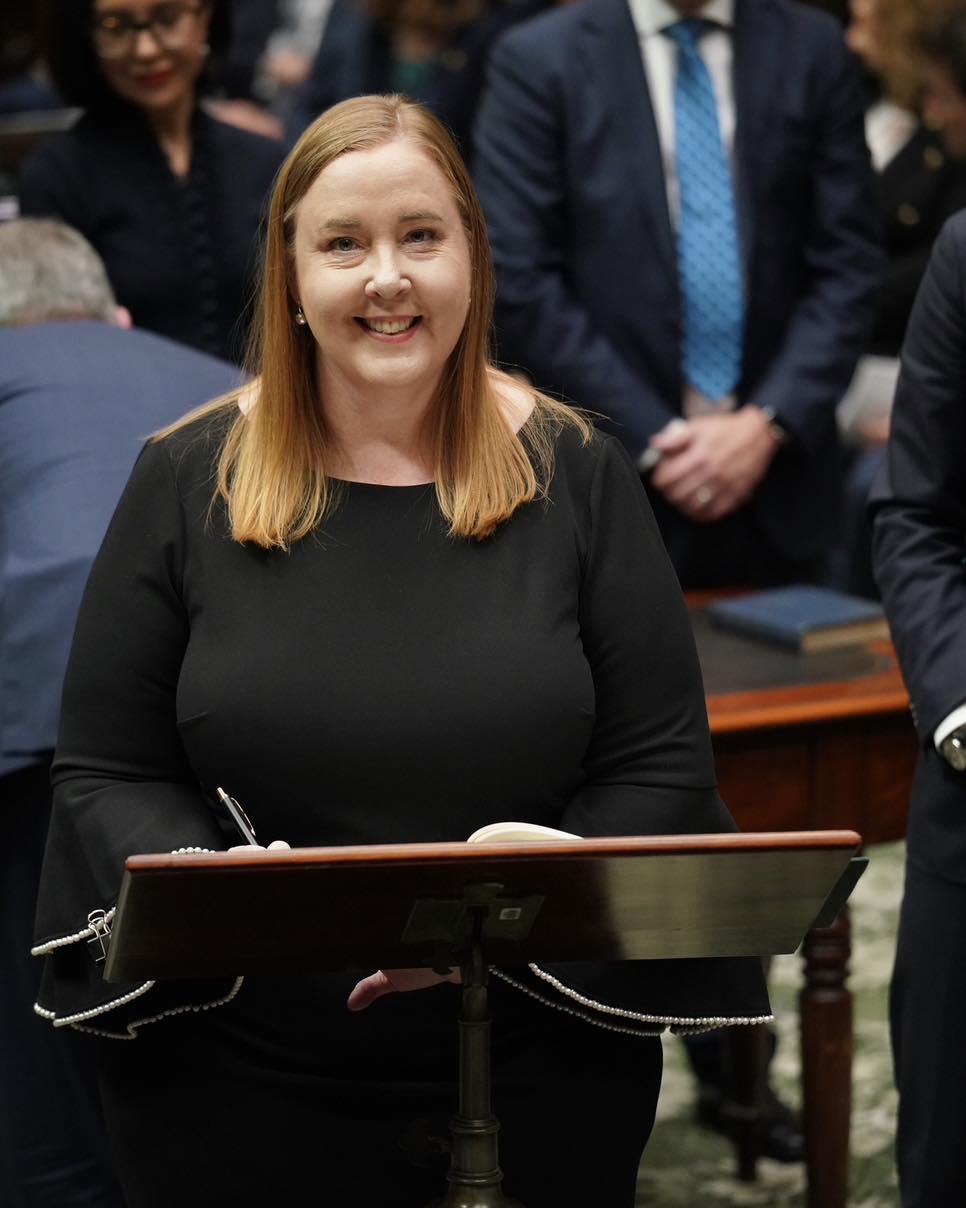 Jenny Aitchison on the floor of the NSW Legislative Assembly.